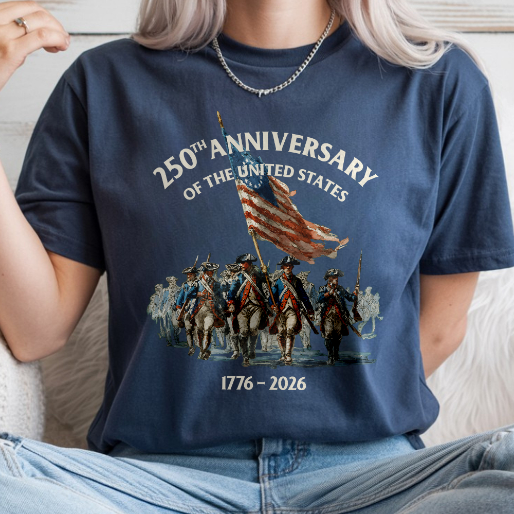 250th Anniversary T-Shirt American Flag Gift for Him/Her Comfort Shirt GradoCreations
