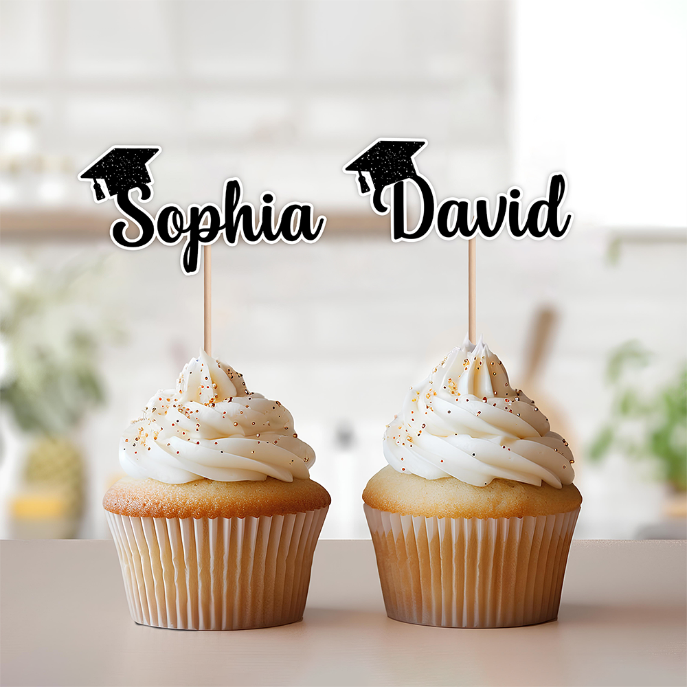 Personalized Graduation Cupcake Topper Custom Name Party Decor HN590 - Cupcake Topper GradoCreations
