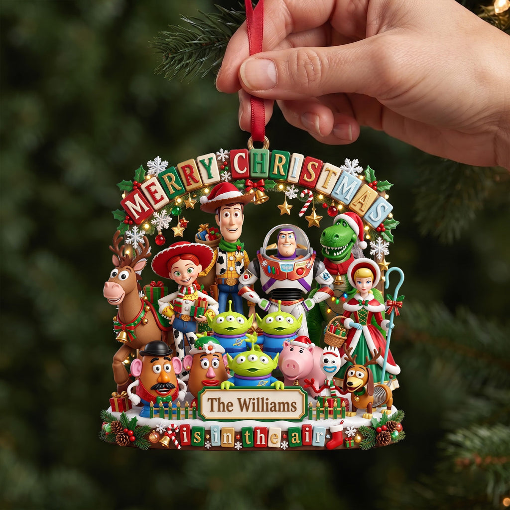 Personalized Acrylic Christmas Ornament Family Gift Joyful Design Ornament GradoCreations