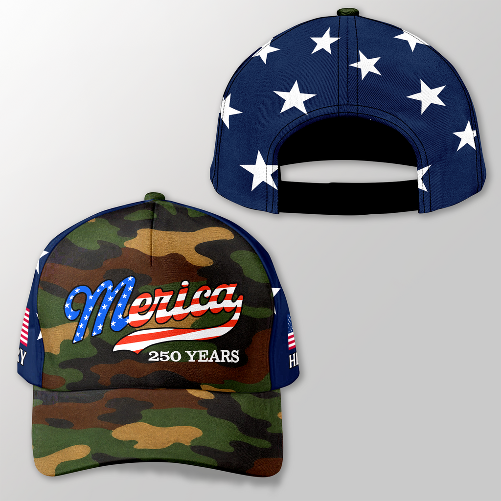 Personalized USA Patriotic Cap Custom Name Gift for Dad HN590 - AOP Cap GradoCreations