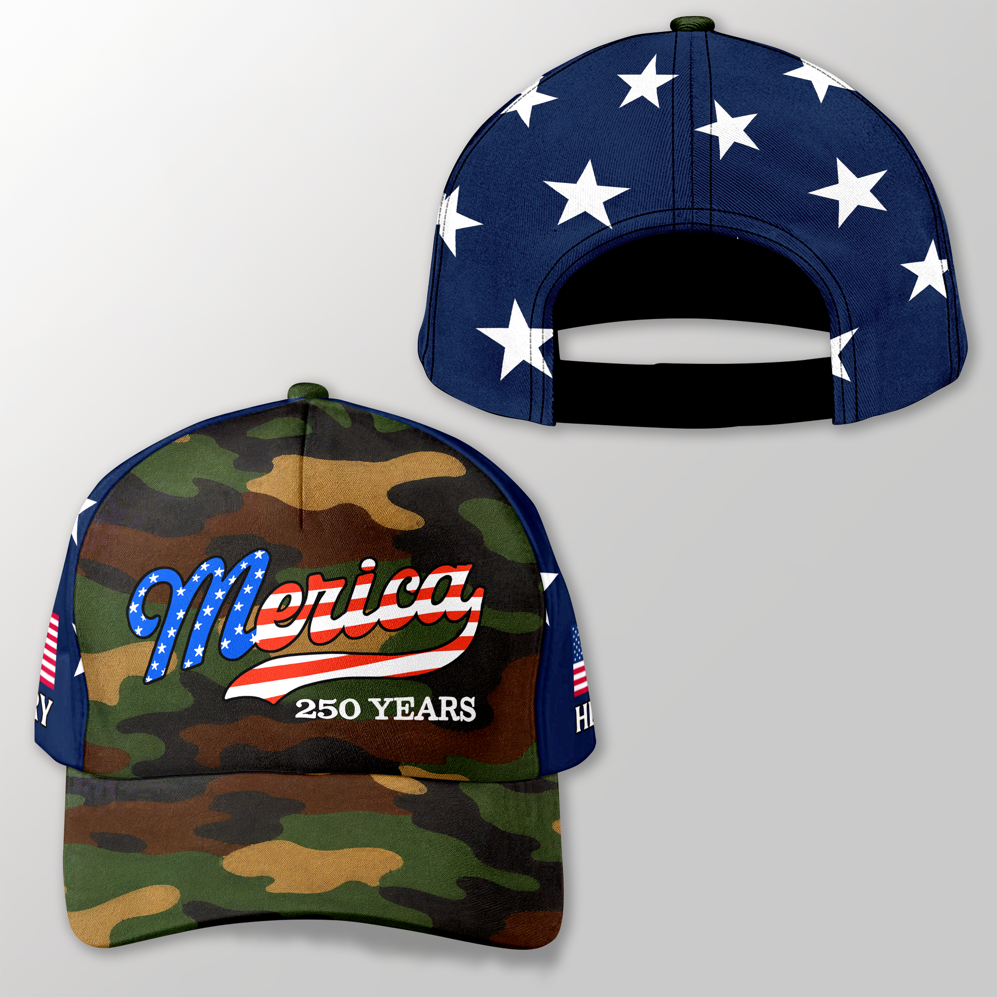 Personalized USA Patriotic Cap Custom Name Gift for Dad HN590 - AOP Cap GradoCreations