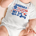 Personalized My 1st 4th of July Baby Onesie USA Gift Family HN590 - Baby Shirt GradoCreations