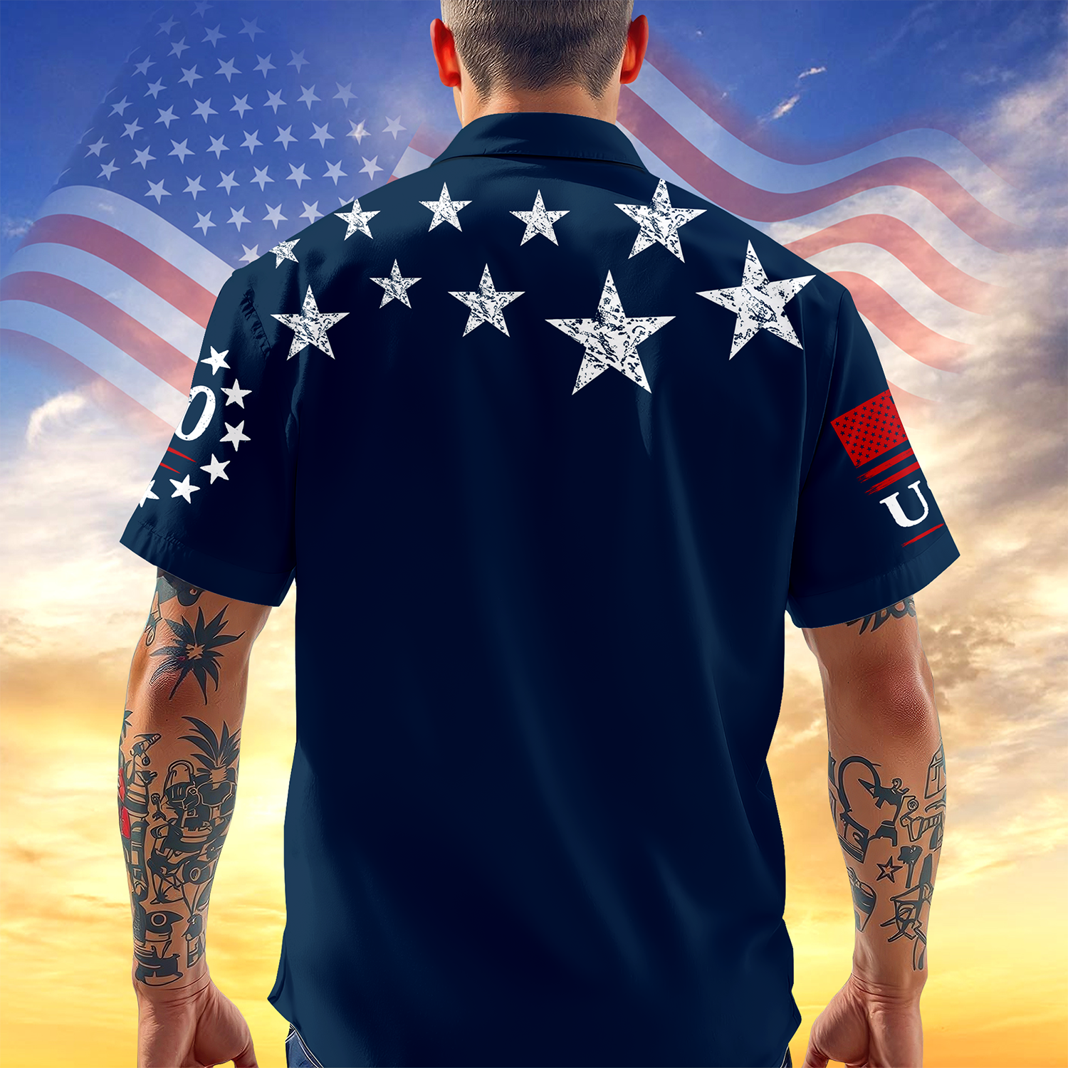 Personalized 4th of July Hawaiian Shirt Custom Name USA Flag Gift HN590 - AOP Hawai Shirt GradoCreations
