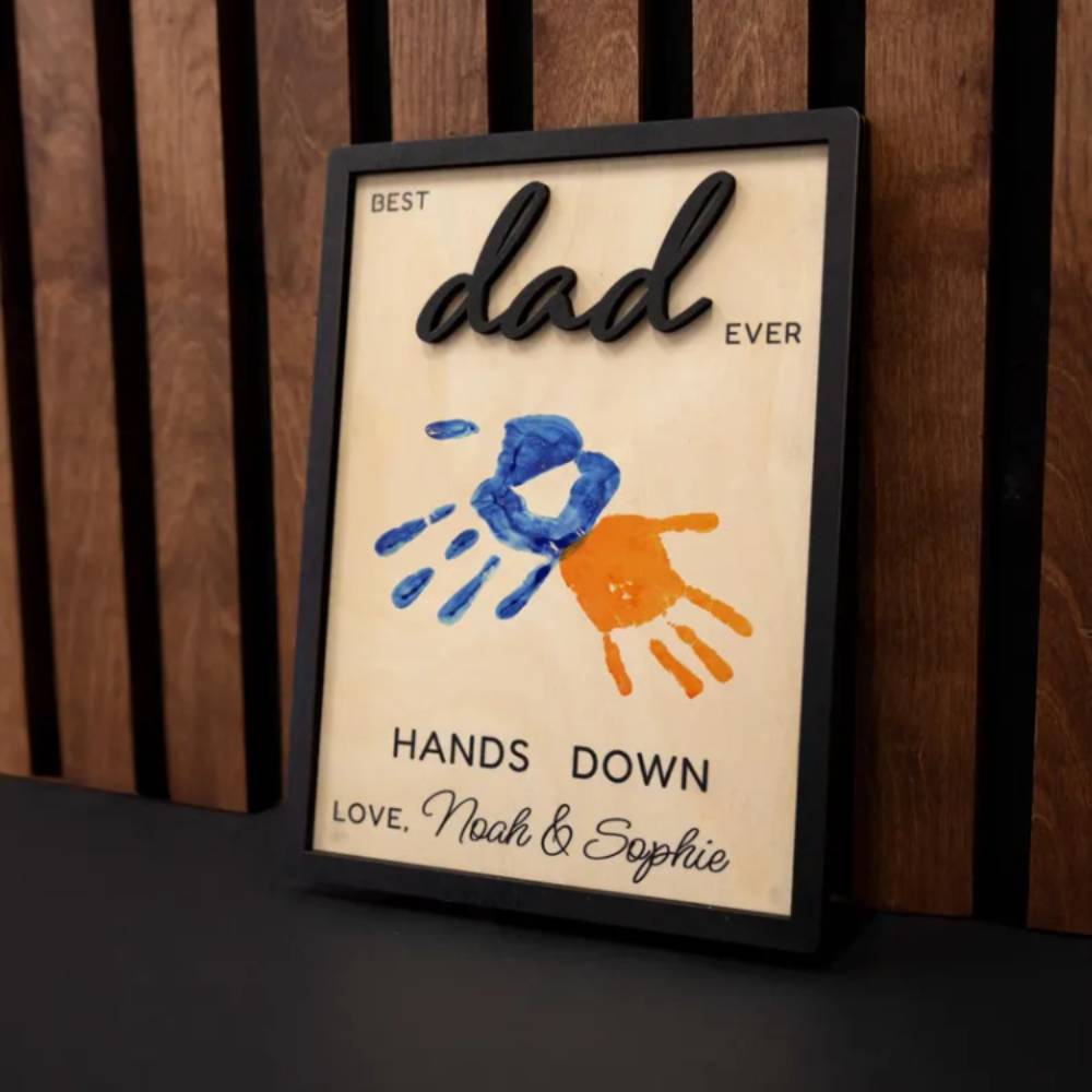 Personalized 2-Layered Wooden Plaque Gift for Dad - Father's Day HN590 - 2-Layered Wooden Plaque With Stand BCF fix GradoCreations