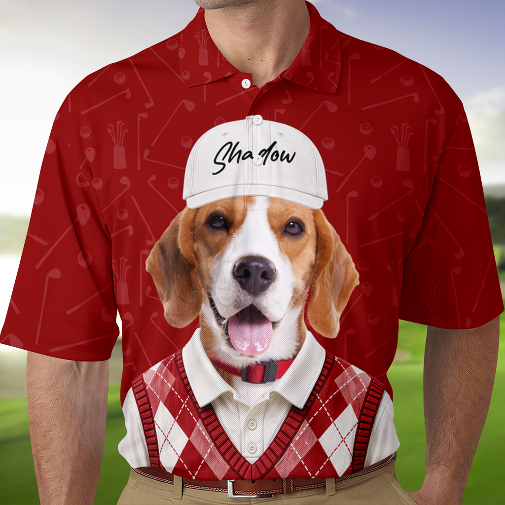 Personalized Pet Photo Polo Shirt for Dog Lovers Gift for Dad HN590 - Men's Polo Shirt GradoCreations