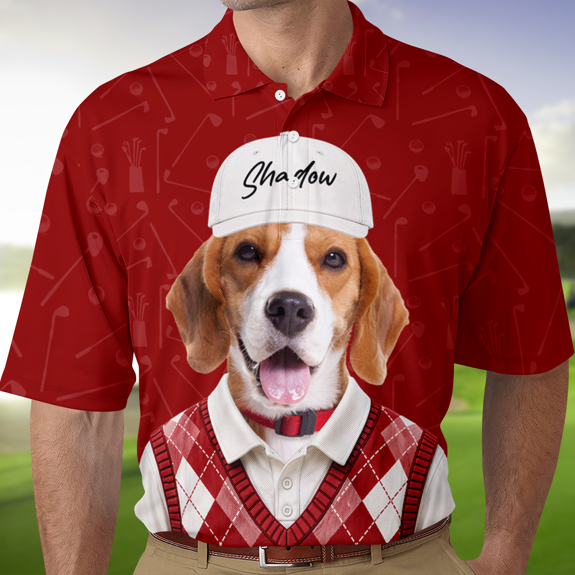 Personalized Pet Photo Polo Shirt for Dog Lovers Gift for Dad HN590 - Men's Polo Shirt GradoCreations