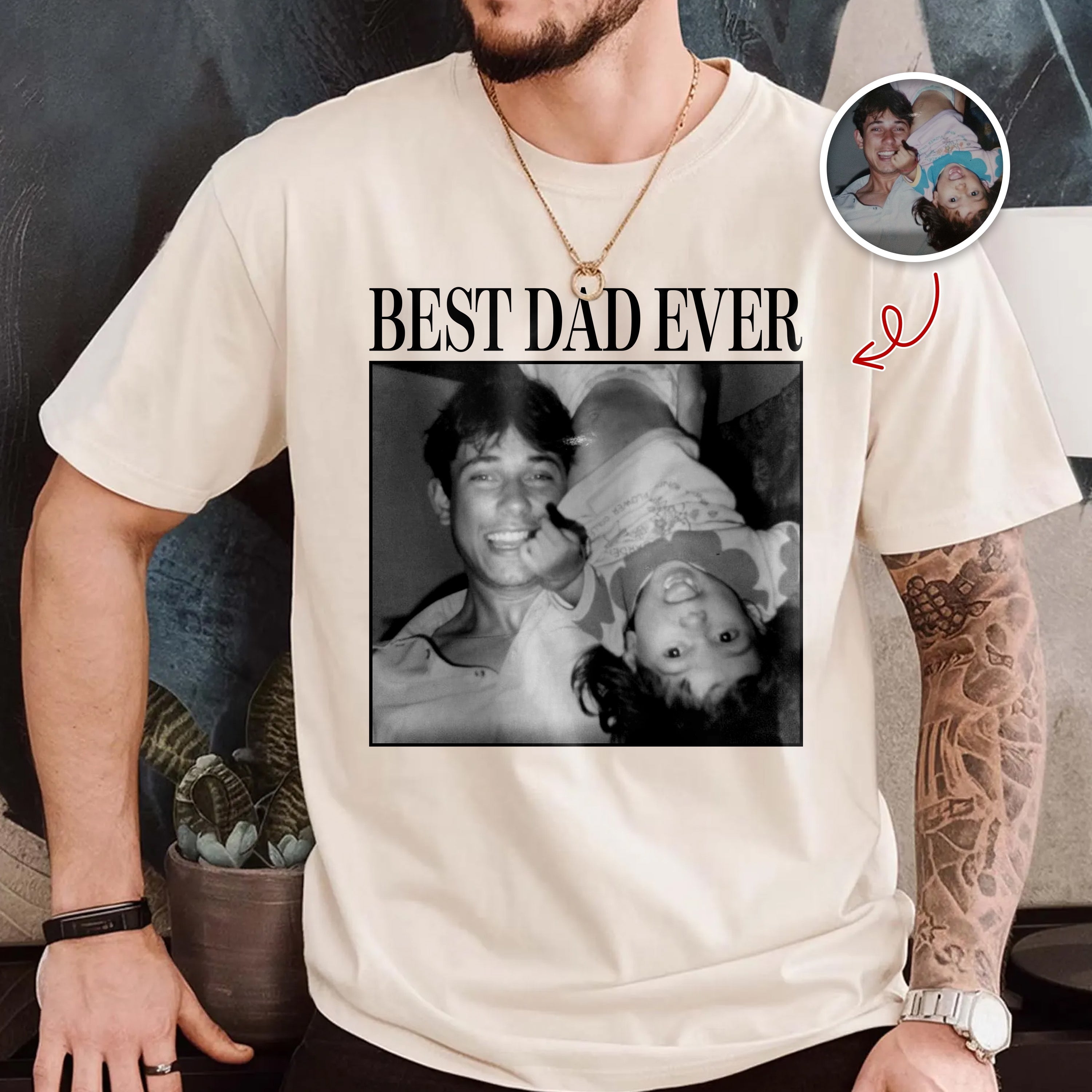 Personalized Vintage Photo Comfort Shirt Gift for Dad Comfort Shirt GradoCreations