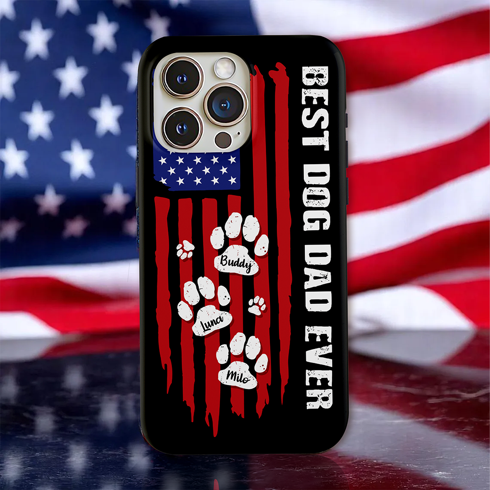 Personalized Phone Case Best Dog Dad Ever Custom Name Gift HN590 - Phone Case GradoCreations