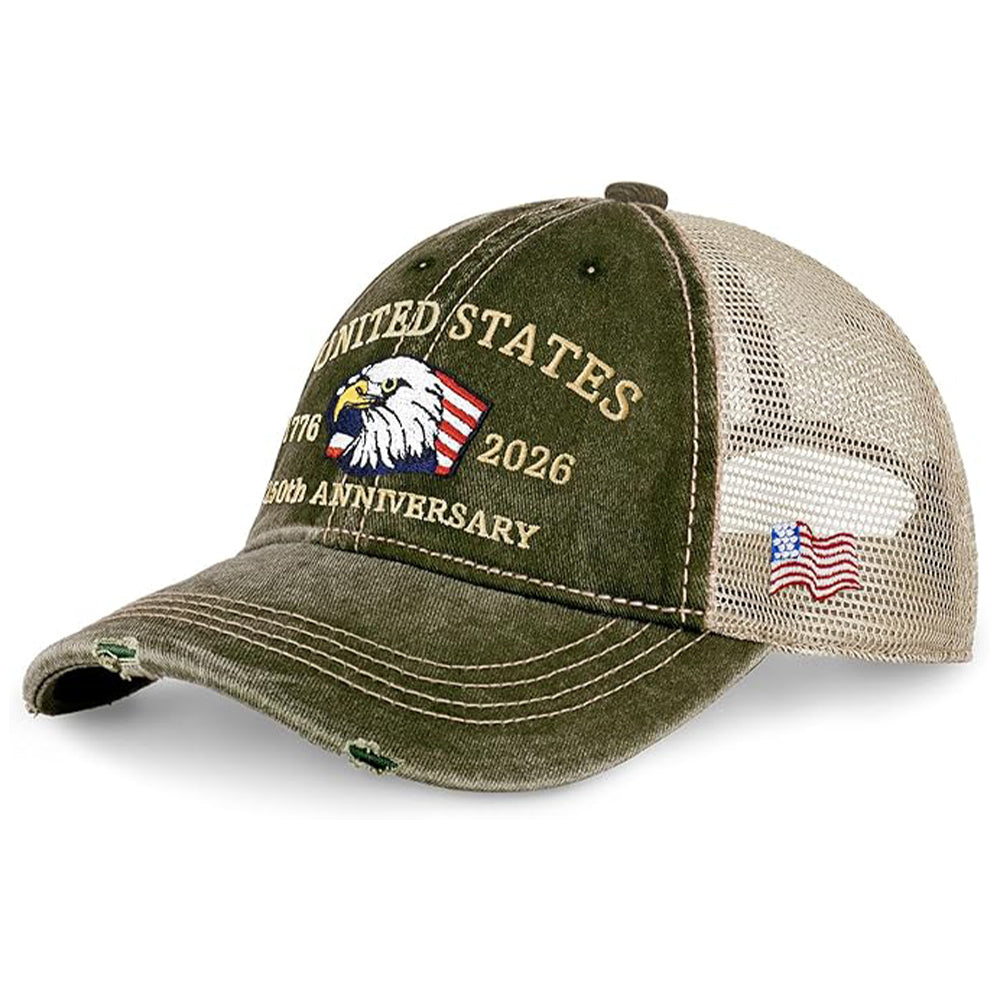 Personalized Independence Trucker Hat USA Flag Gift for Dad HN590 - Embroidery Hat Josh fix GradoCreations