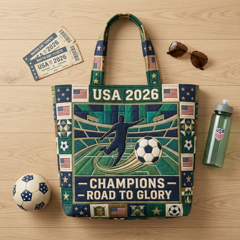 USA 2026 Champions Quilted Tote Bag Gift for Football Fan