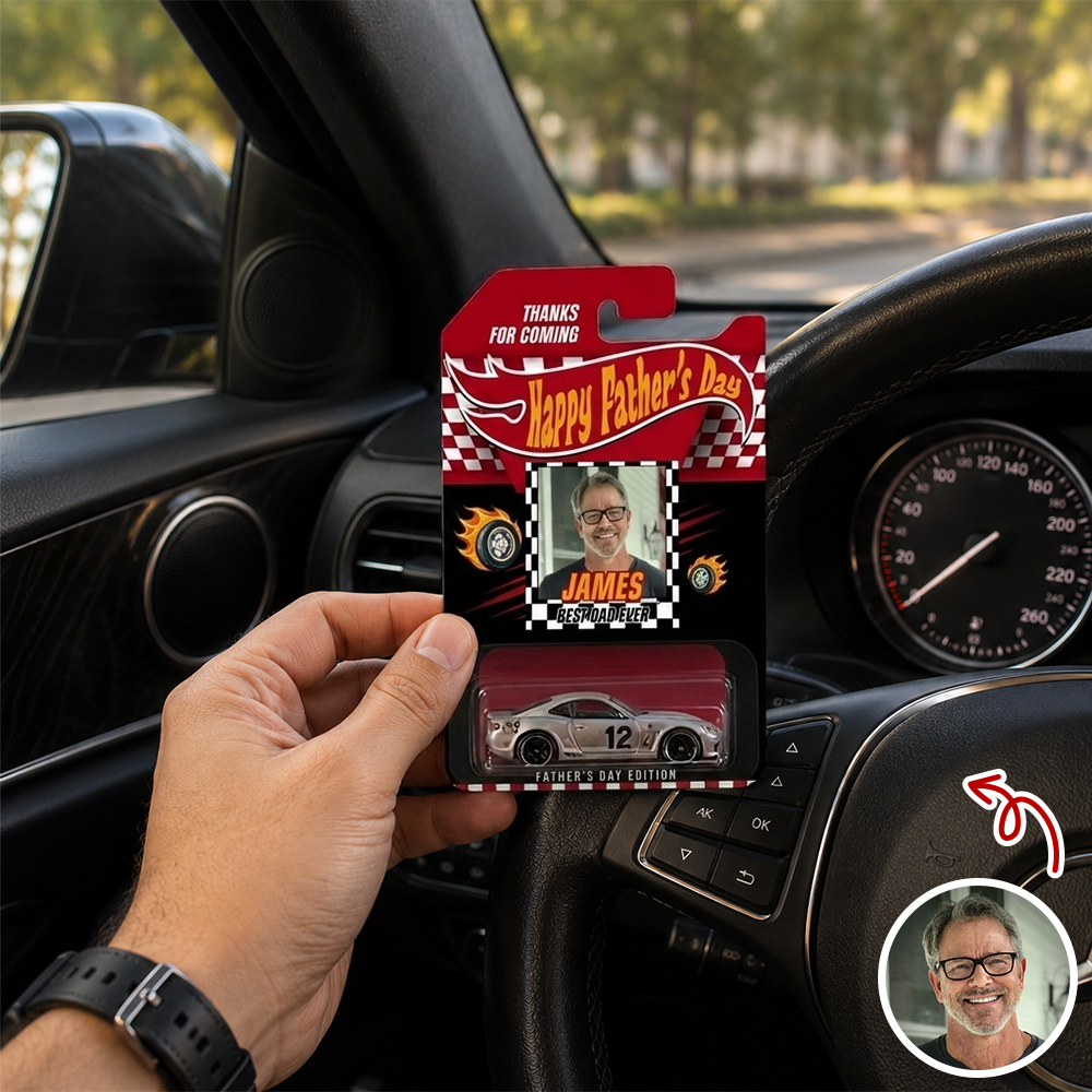 Personalized Photo Hot Wheels Toy Car Birthday Gift for Dad HN590 - Hot Wheels GradoCreations