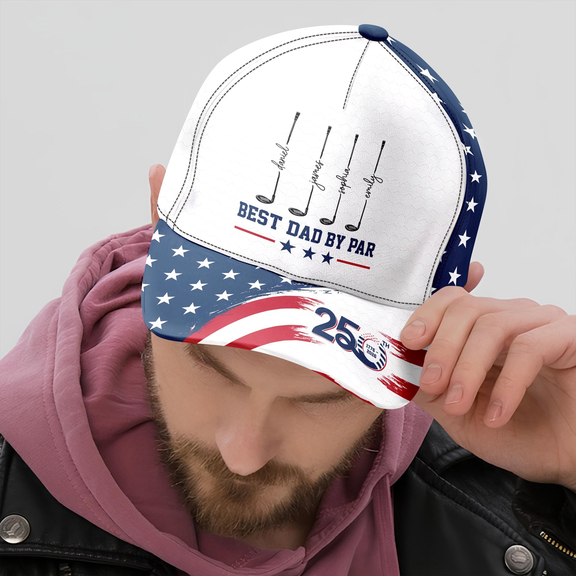 Personalized Patriotic Cap Gift for Dad Custom Name US Eagle HN590 - AOP Cap GradoCreations