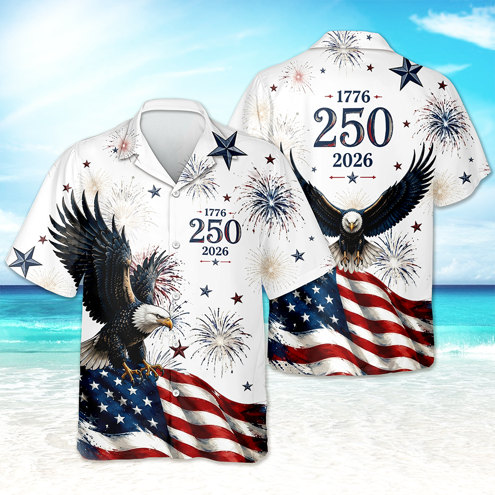 Personalized America 250th Hawaiian Shirt Custom Gift for Him HN590 - AOP Hawai Shirt GradoCreations