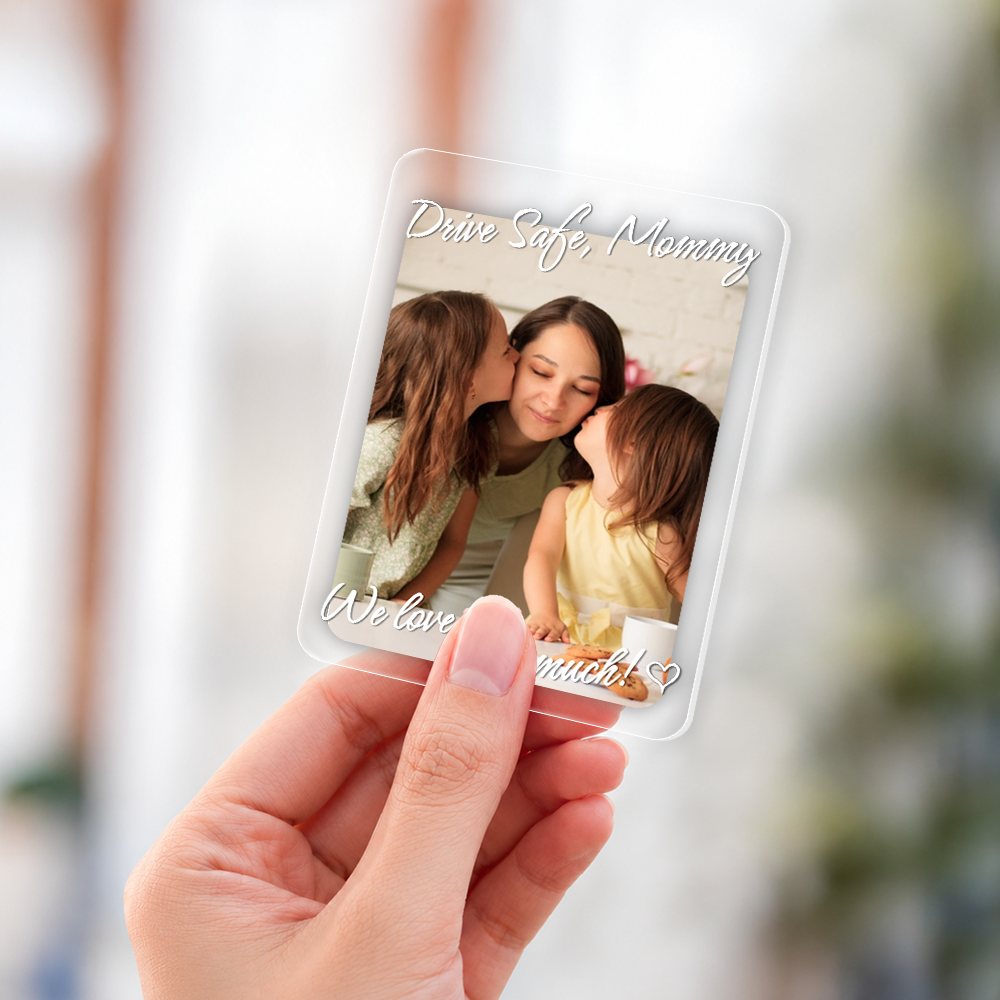 Personalized Acrylic Car Visor Clip with Photo for Dad's Day Gift HN590 - Acrylic Car Visor Clip GradoCreations