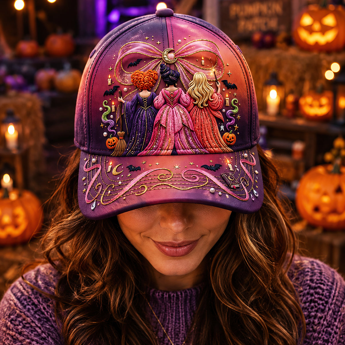 Personalized Halloween Witch Cap Unique Gift for Her Classic Cap GradoCreations
