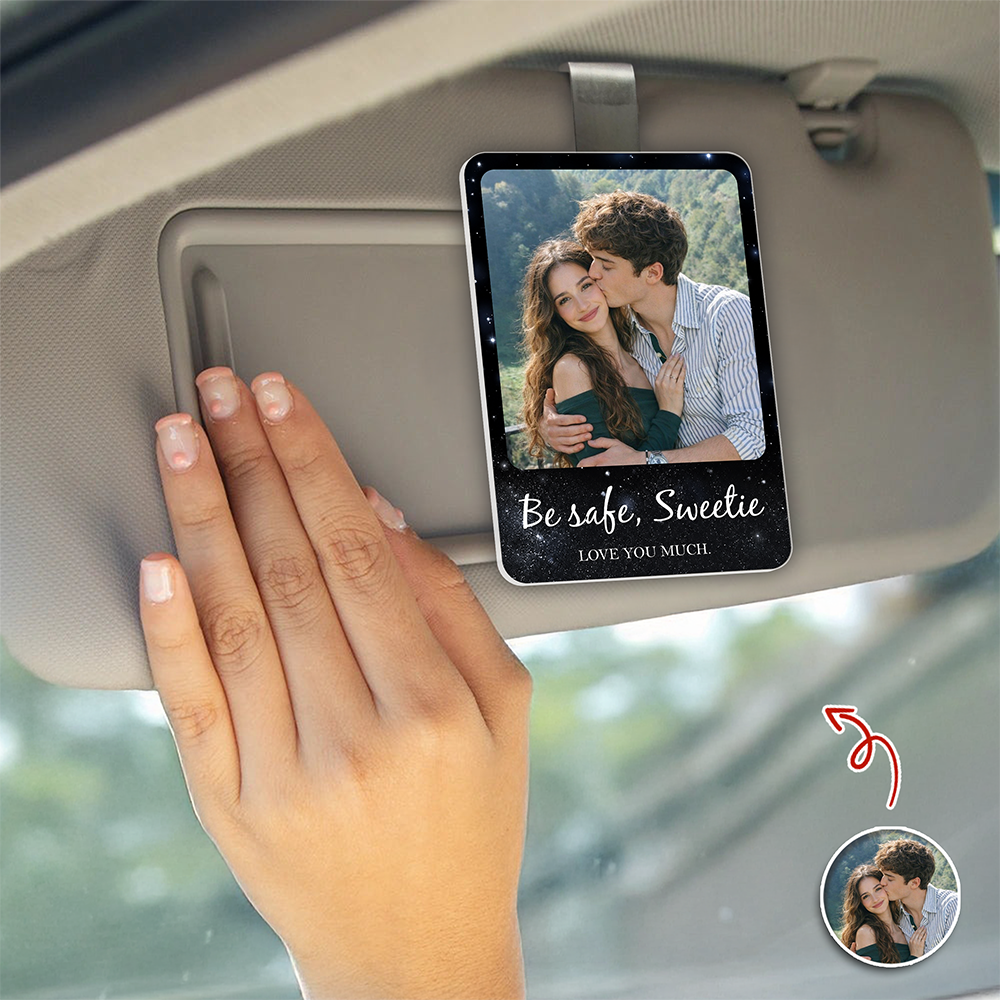 Personalized Photo Acrylic Car Visor Clip Gift for Dad Mom HN590 - Acrylic Car Visor Clip GradoCreations