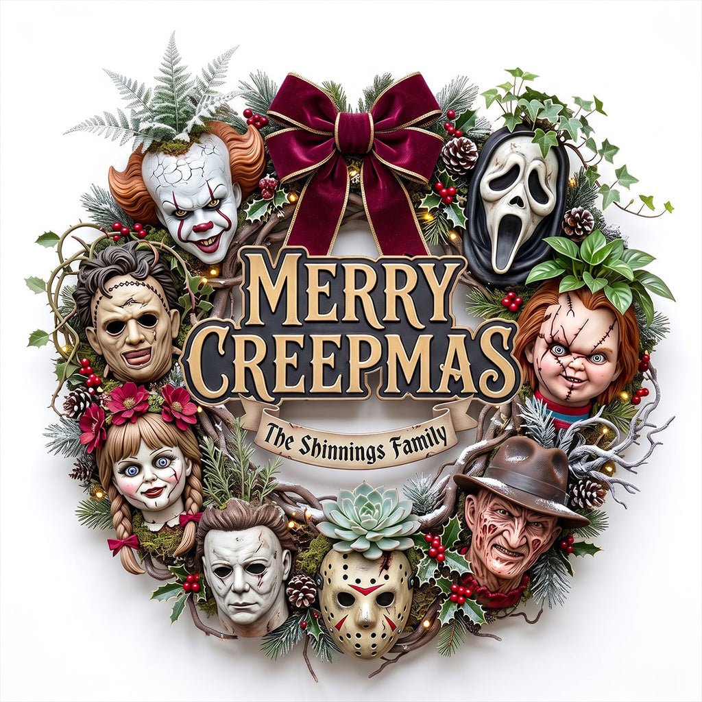 Personalized Halloween Wood Sign Custom 'Merry Creepmas' Family Gift Wood Sign GradoCreations