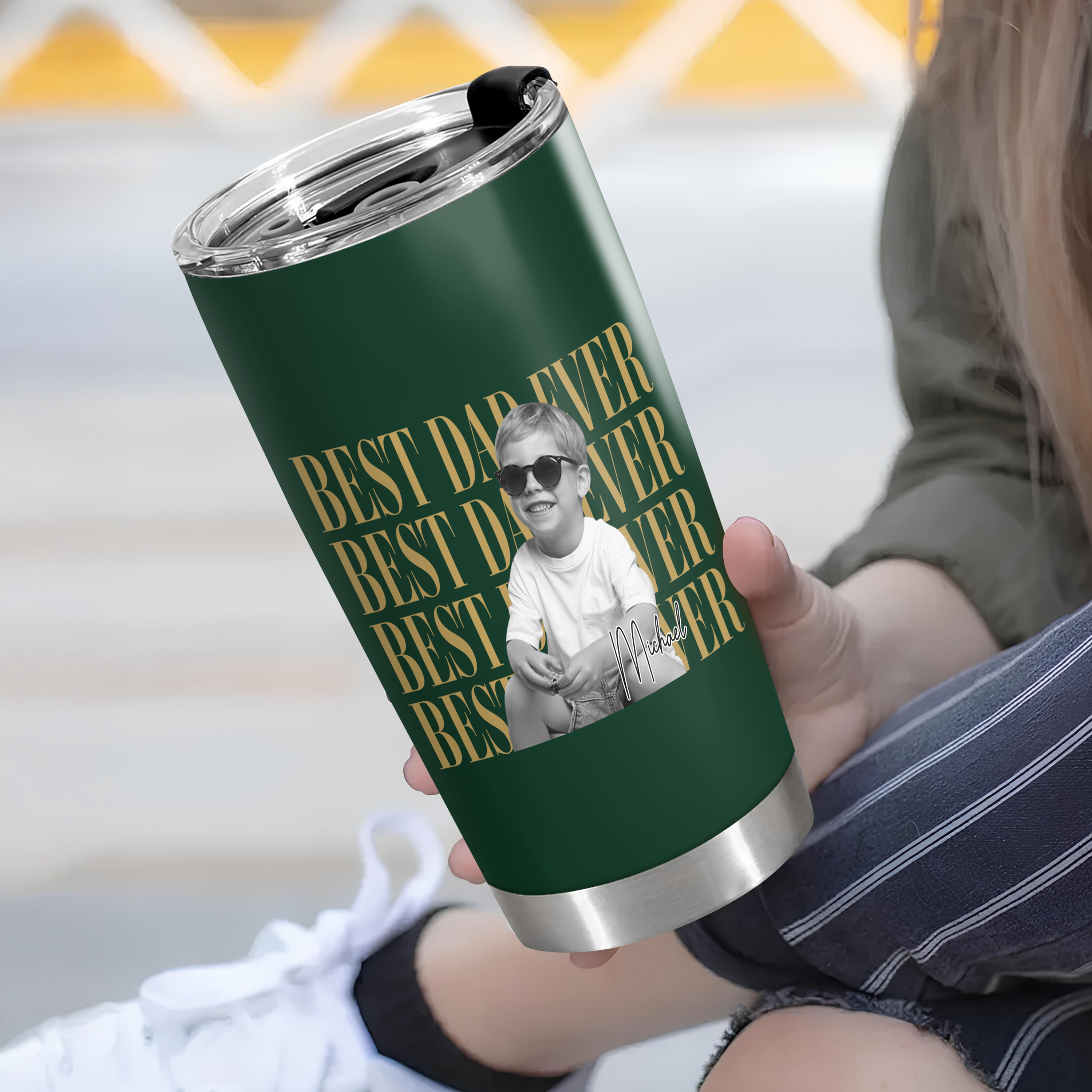 Personalized Photo Tumbler Custom Kid Picture Gift for Dad HN590 - Fat Tumbler GradoCreations