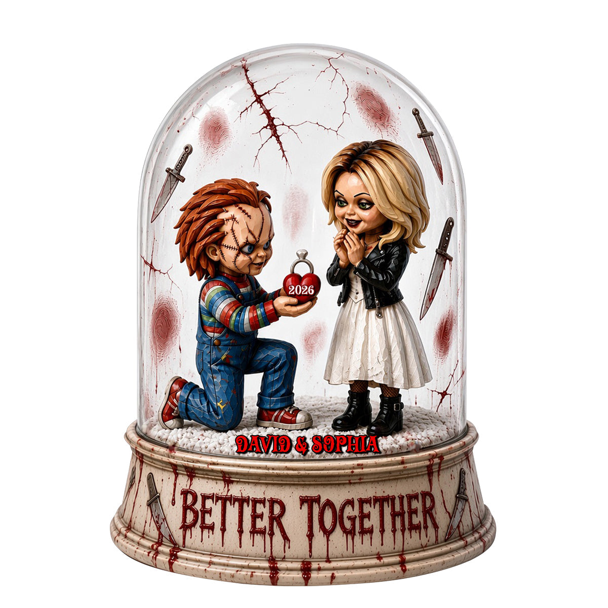 Personalized Horror Couple Acrylic Plaque Halloween Gift Acrylic Plaque GradoCreations