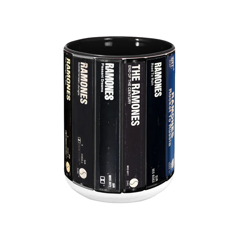 Ceramic Accent Mug Retro Ramones Cassette Design Gift GradoCreations