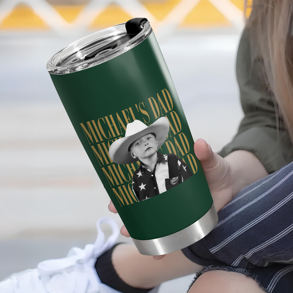 Personalized Vintage Photo Tumbler Custom Gift for Dad or Mom HN590 - Fat Tumbler GradoCreations
