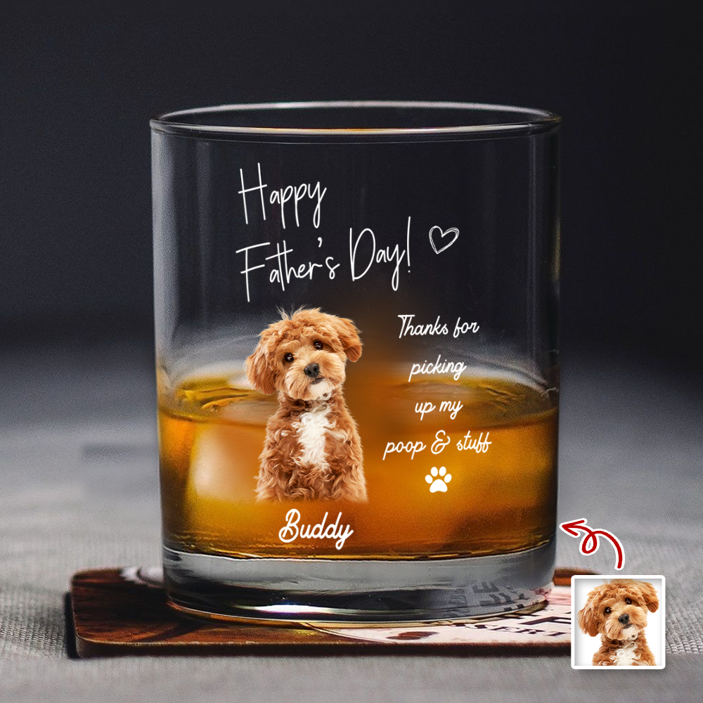 Custom Photo Whiskey Glass Gift for Dog Dad | Father's Day HN590 - Print Rock Glass GradoCreations