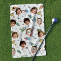 Personalized Kids Photo Golf Towel Funny Gift for Dad, Grandpa