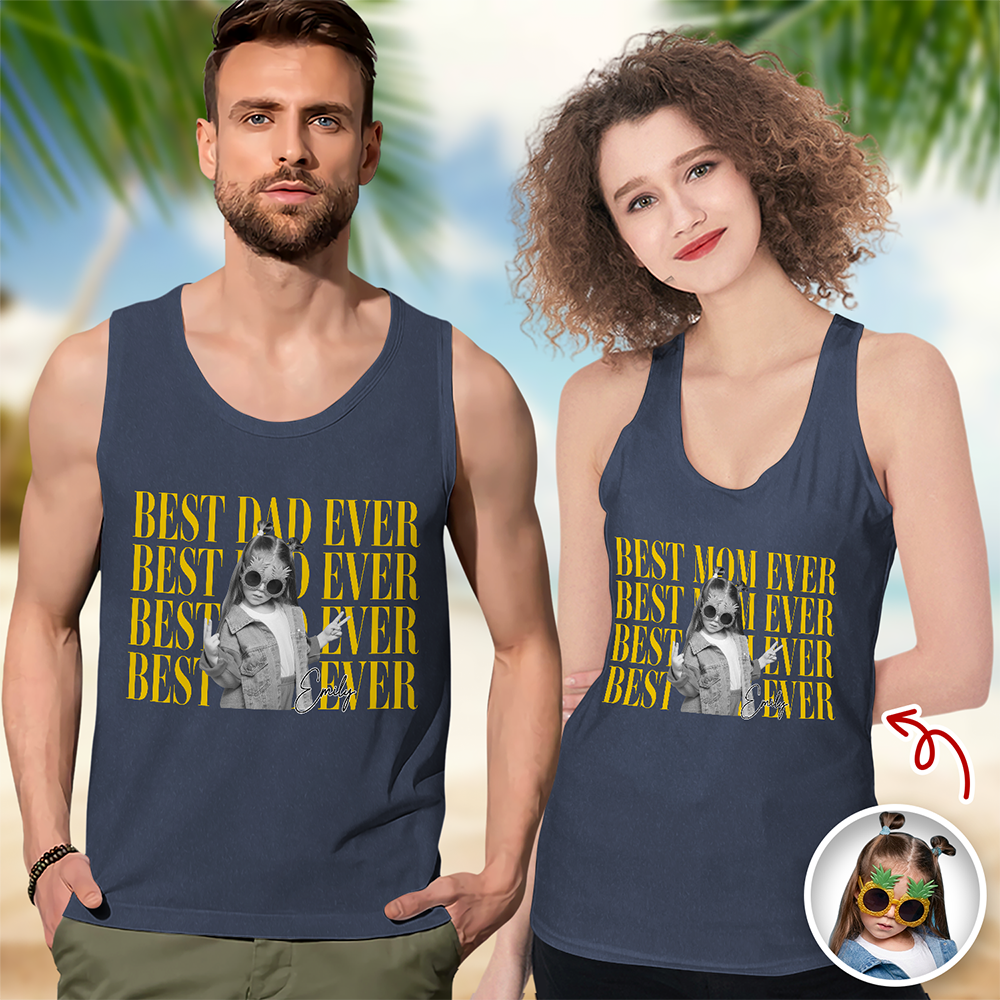 Personalized Vintage Photo Tank Top Unique Gift for Dad HN590 - 3D Tanktop GradoCreations