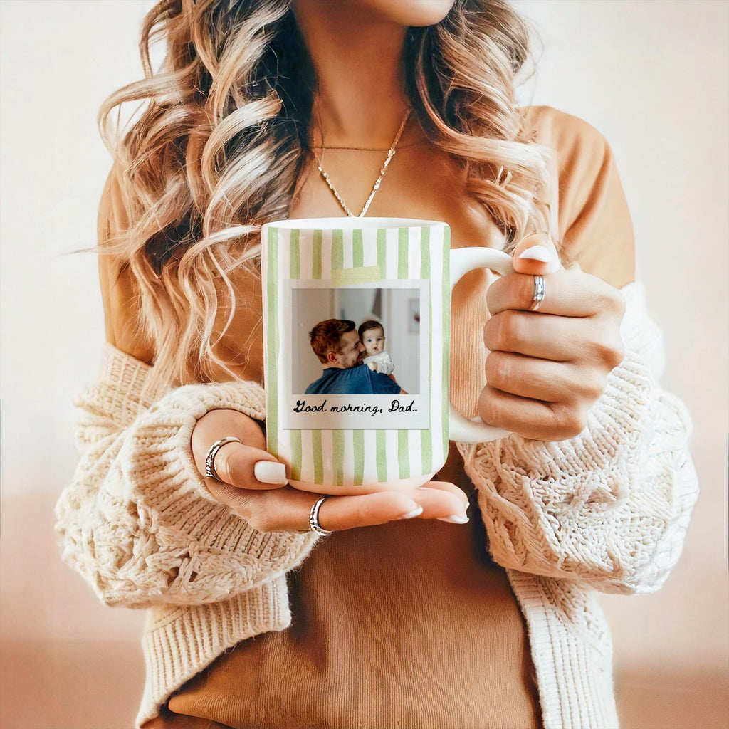 Custom Photo Mug for Dad & Son Personalized Gift Idea HN590 - edge to edge mug fix GradoCreations