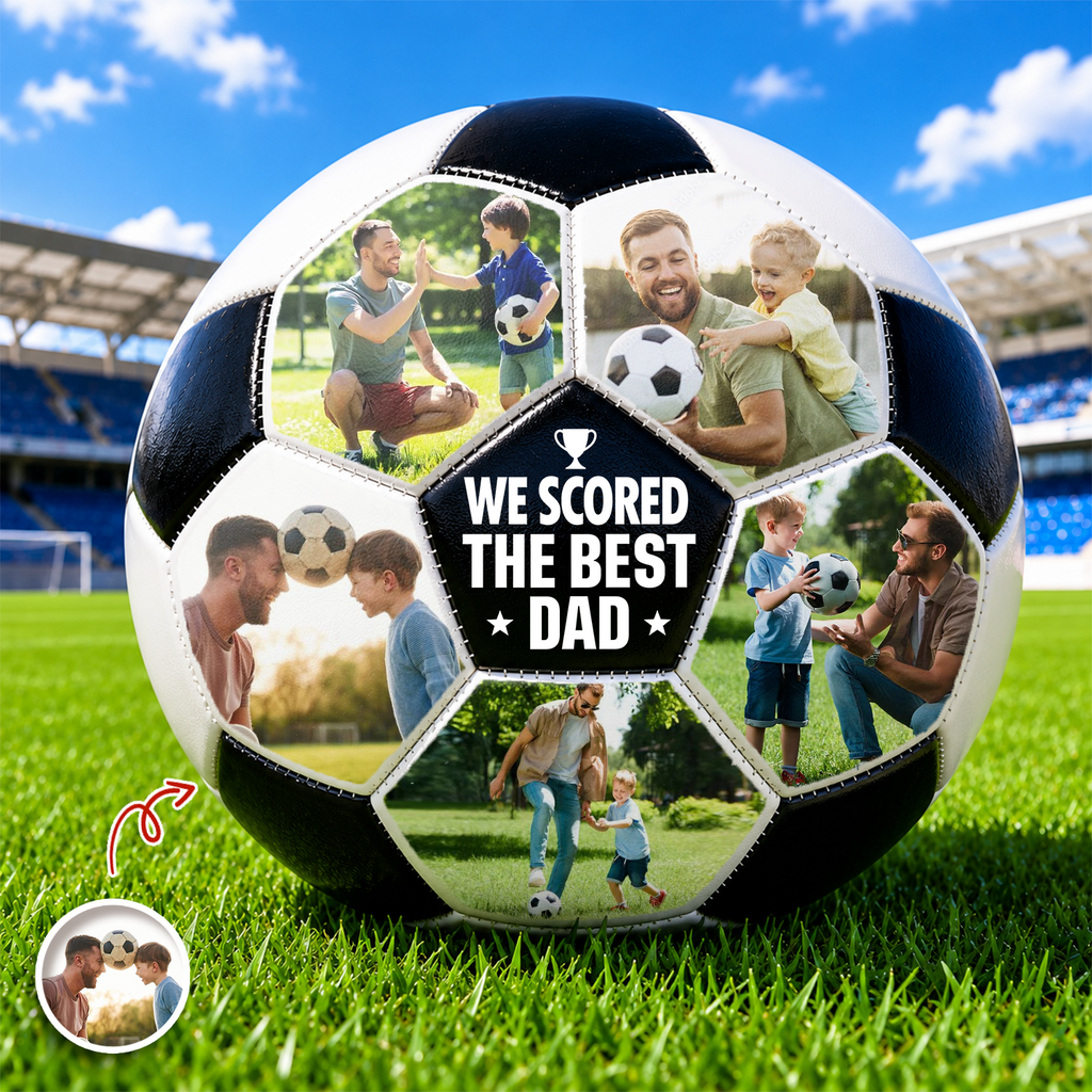 Personalized Soccer Ball Custom Photo Gift for Dad Soccer Lovers Soccer Ball GradoCreations