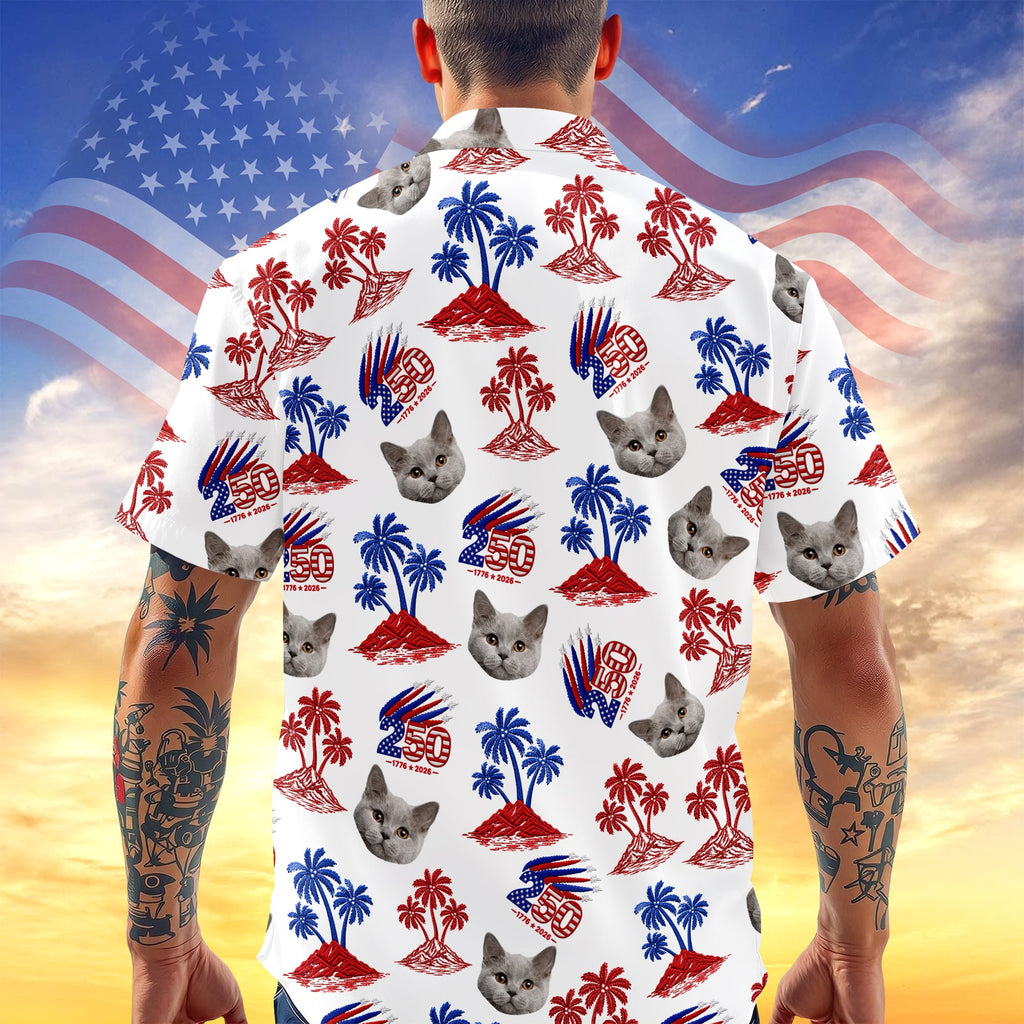 Custom Photo 250 Years America Anniversary Hawaiian Shirt Gift HN590 - AOP Hawai Shirt GradoCreations