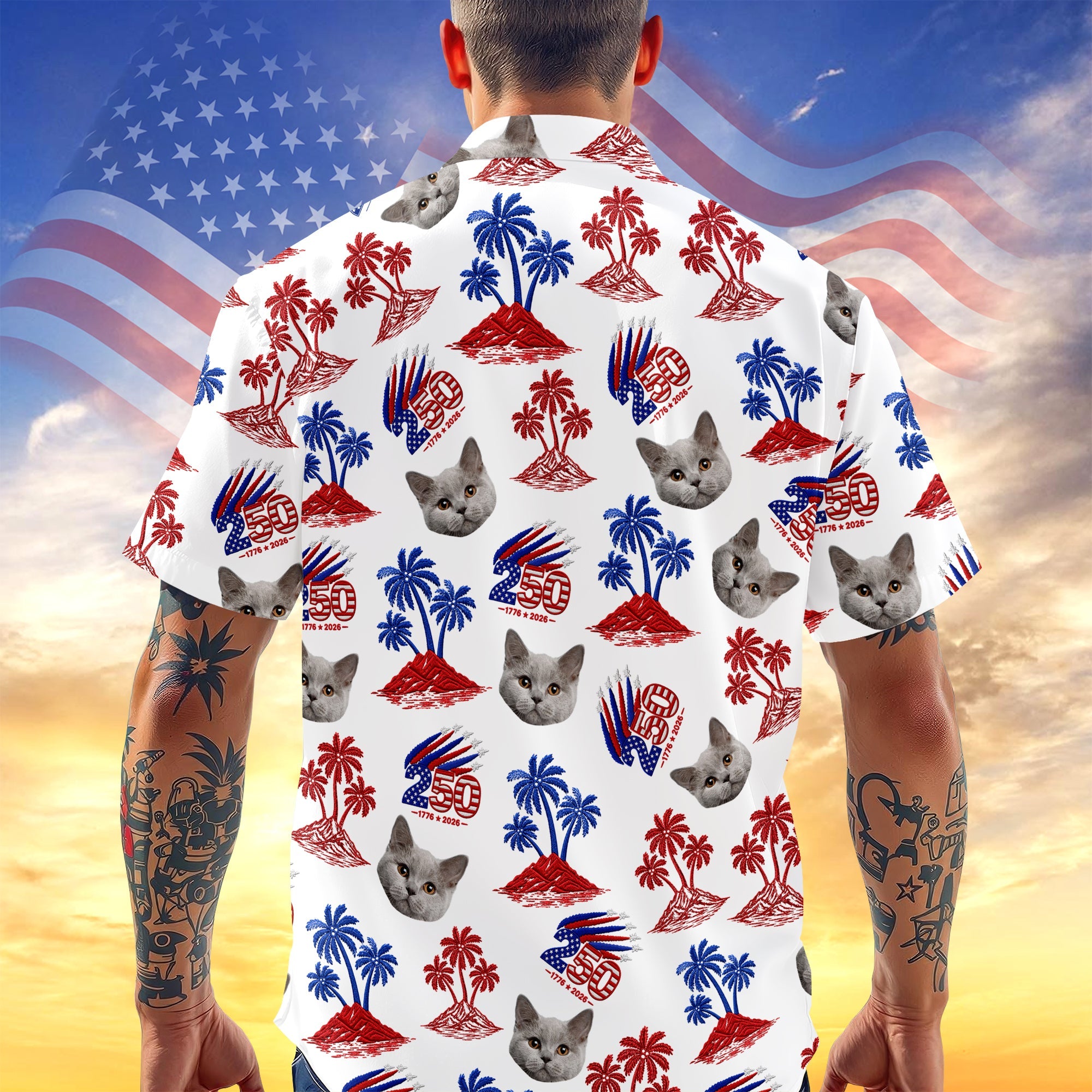 Custom Photo 250 Years America Anniversary Hawaiian Shirt Gift HN590 - AOP Hawai Shirt GradoCreations
