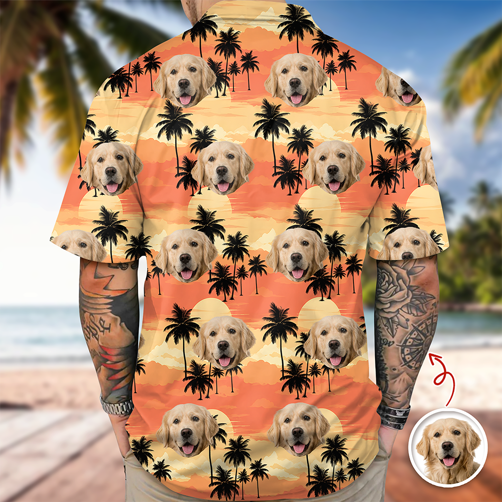 Personalized Hawaiian Shirt with Dog Face Custom Gift for Dog Dad HN590 - AOP Hawai Shirt GradoCreations