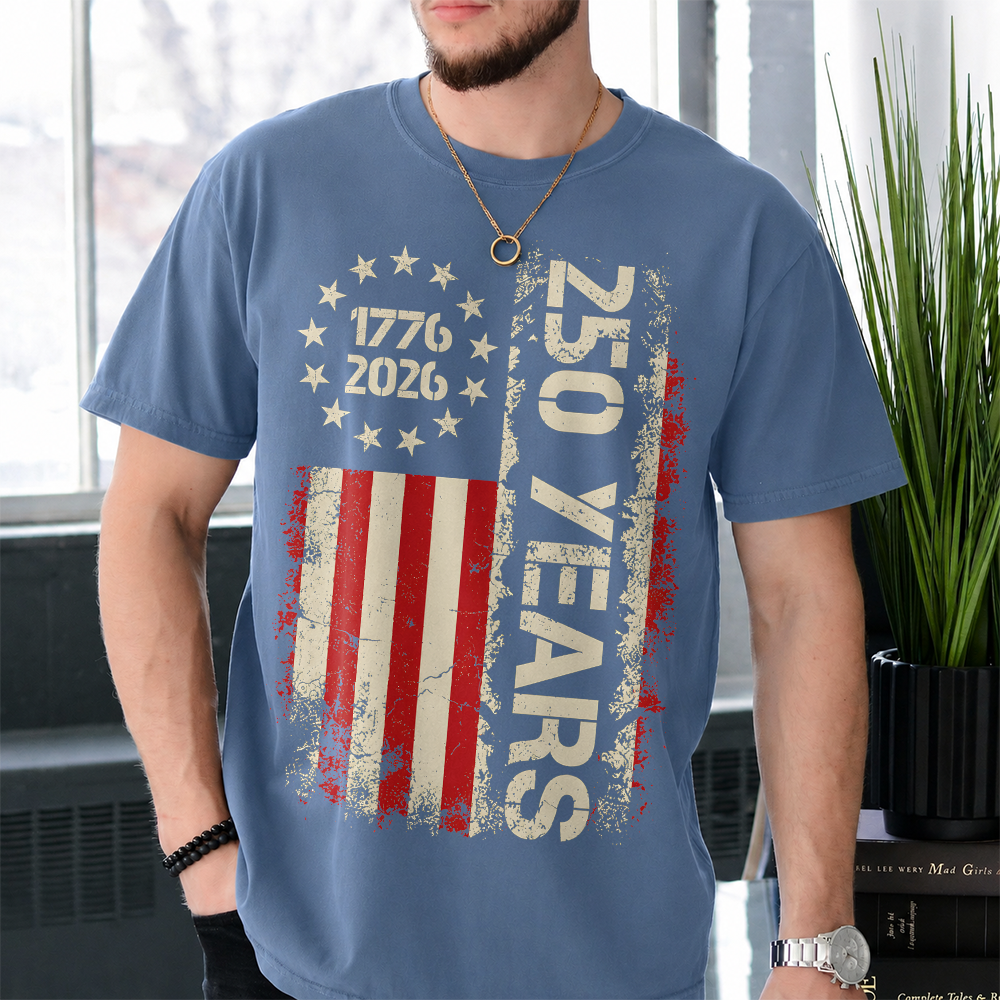 Personalized American Flag Comfort Shirt 250th Anniversary Gift Comfort Shirt GradoCreations