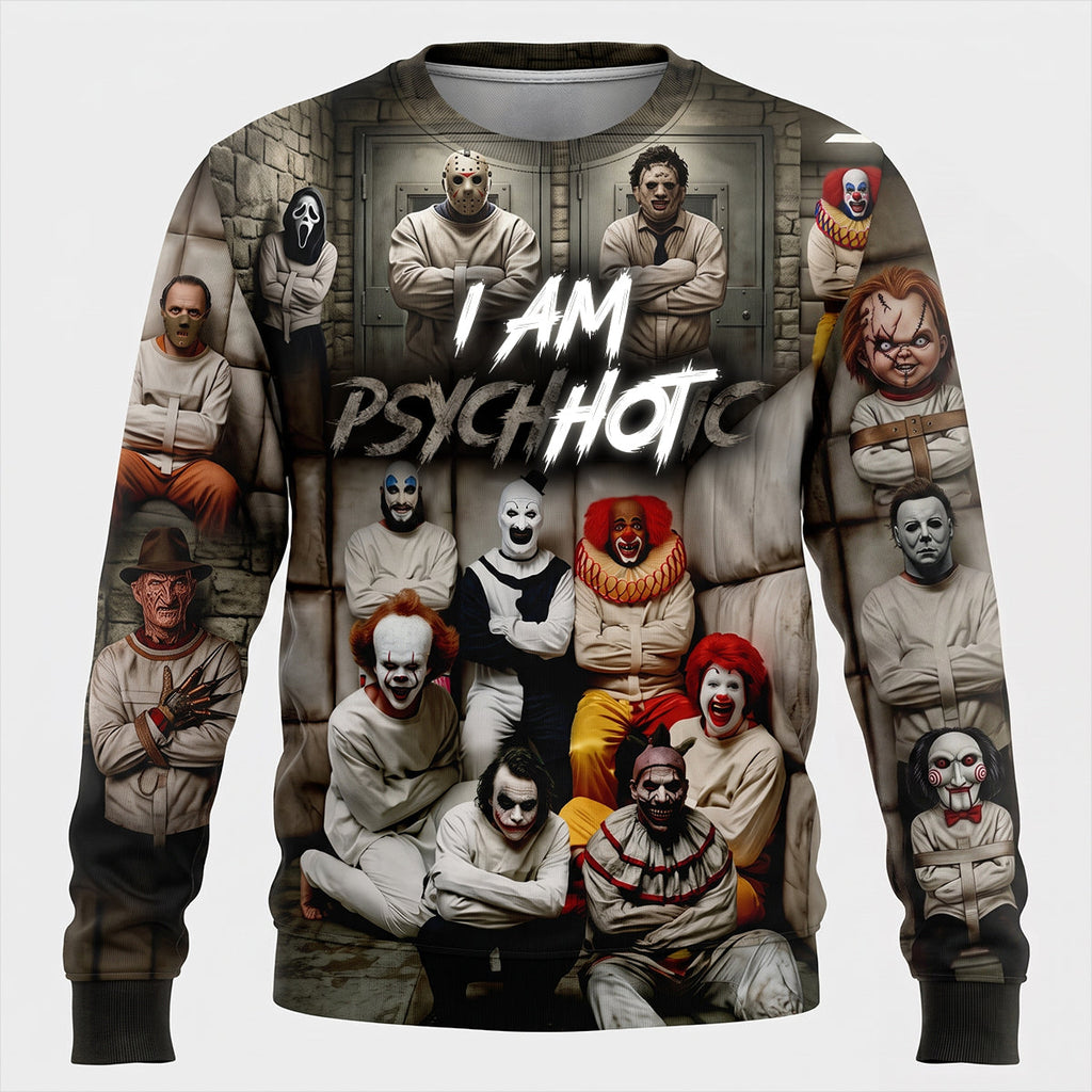 Personalized Psychotic All Over Shirt for Halloween Horror Lovers AOP Shirt GradoCreations