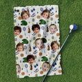 Personalized Funny Golf Towel with Kids' Photo Gift for Dad/Grandpa