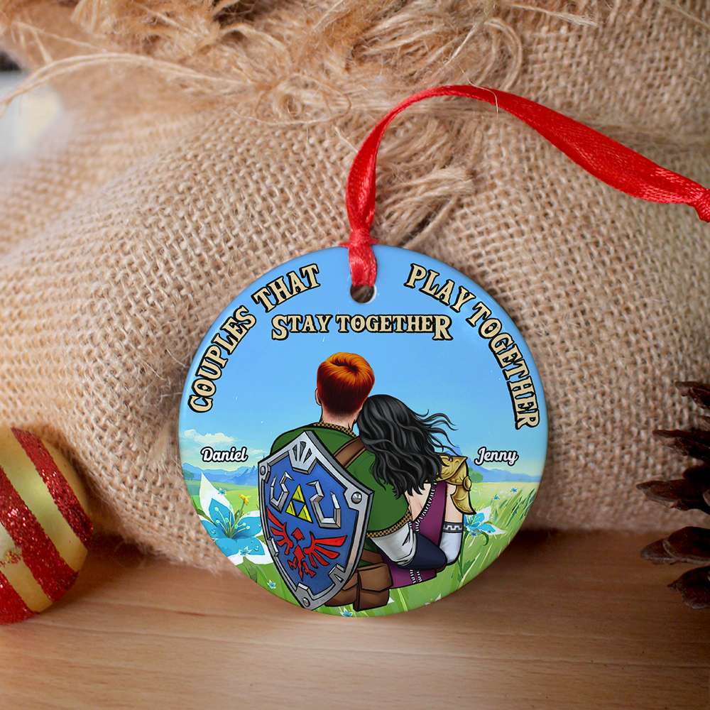 Personalized Zelda Ornament Couples Gift for Him/Her Christmas
