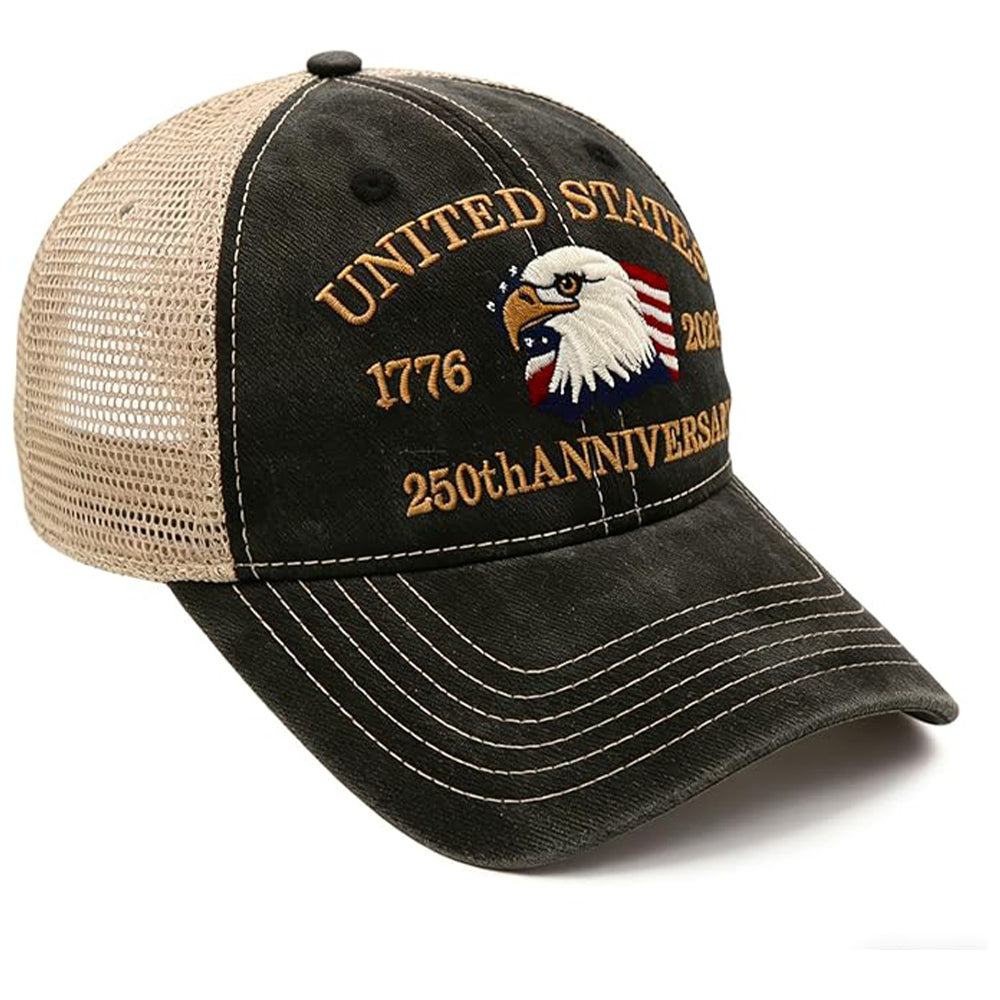Personalized Patriotic Trucker Hat 250th Anniversary Gift HN590 - Embroidered Trucker Hat GradoCreations
