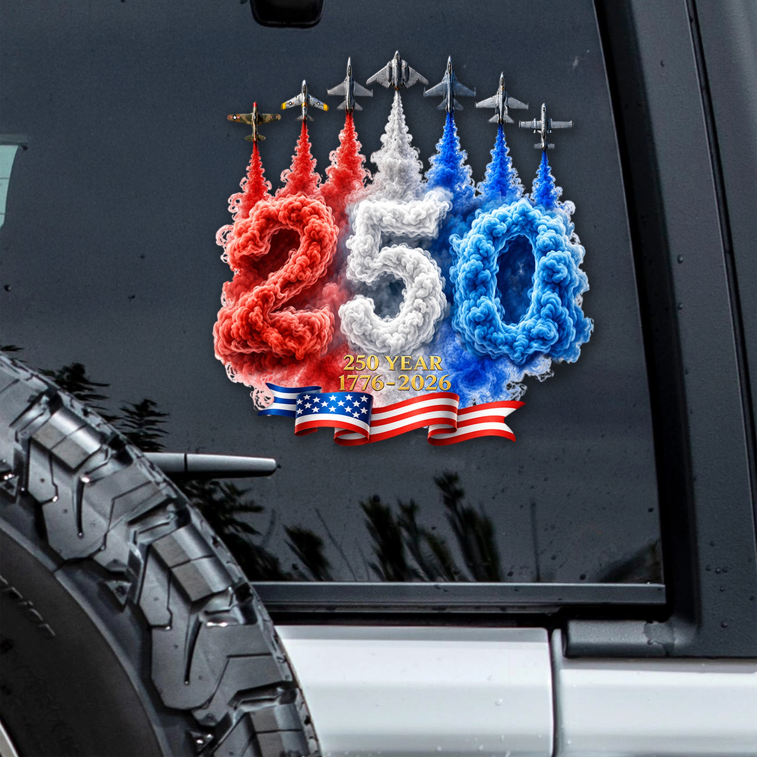 Personalized USA Semiquincentennial Car Sticker Gift for Family Decal Sticker GradoCreations