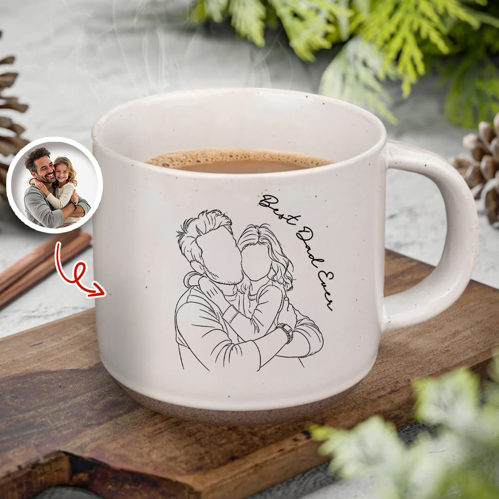 Personalized Engraved Pottery Mug Custom Photo Gift for Mom HN590 - Engraved Pottery Mug Fix GradoCreations