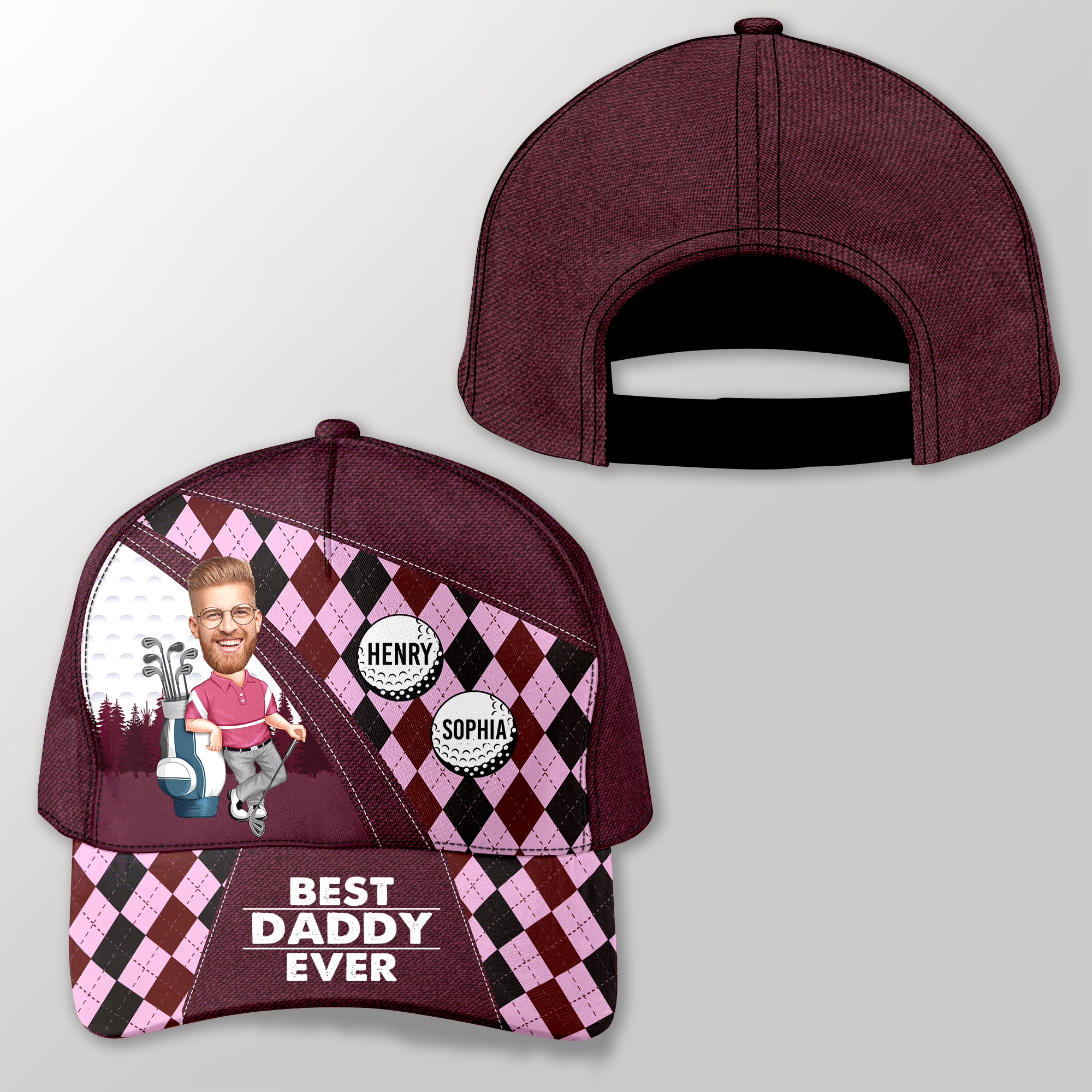 Personalized Golf Cap Custom Name Gift for Dad Father’s Day HN590 - AOP Cap GradoCreations