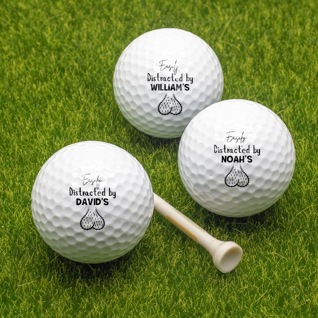 Personalized Golf Ball Easily Distracted By Golf Humor Gift for Dad HN590 - Golf Ball GradoCreations