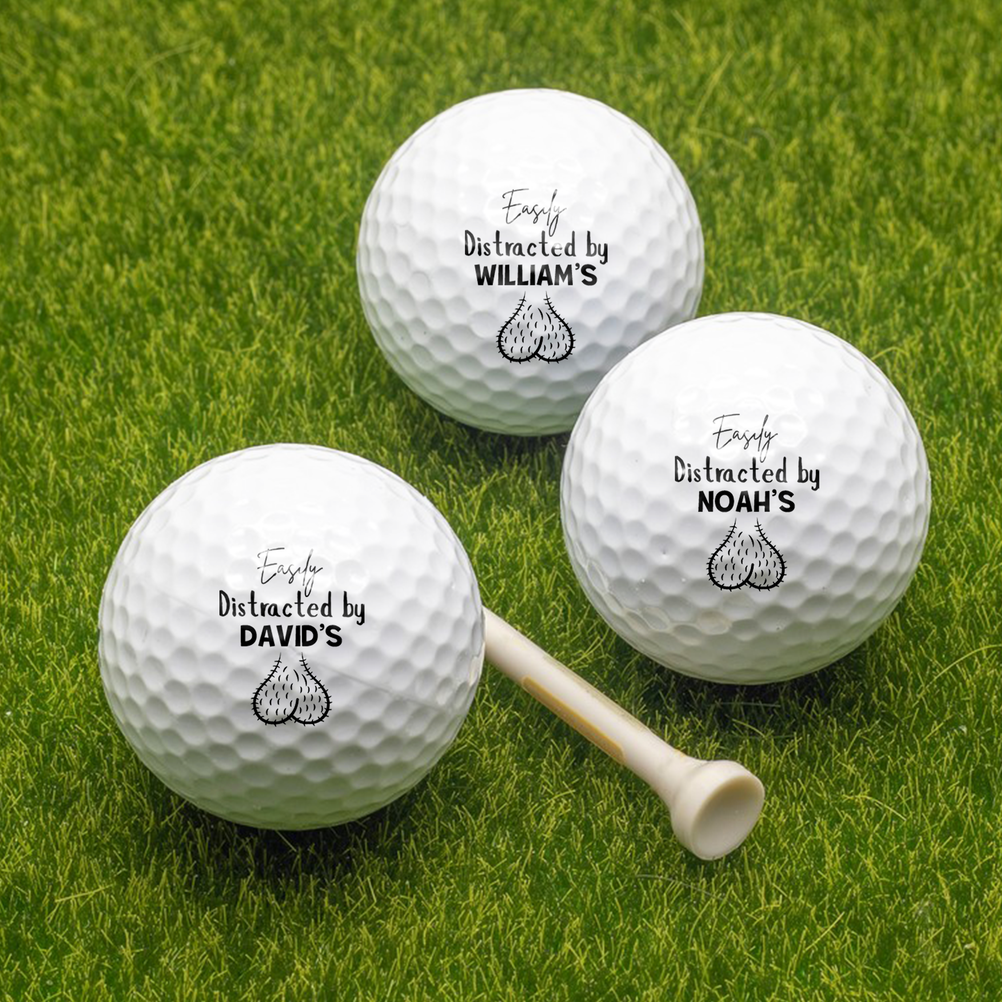 Personalized Golf Ball Easily Distracted By Golf Humor Gift for Dad HN590 - Golf Ball GradoCreations