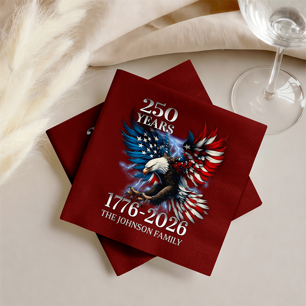 Personalized 250th Anniversary Eagle Napkins Unique Gift HN590 - Napkins GradoCreations