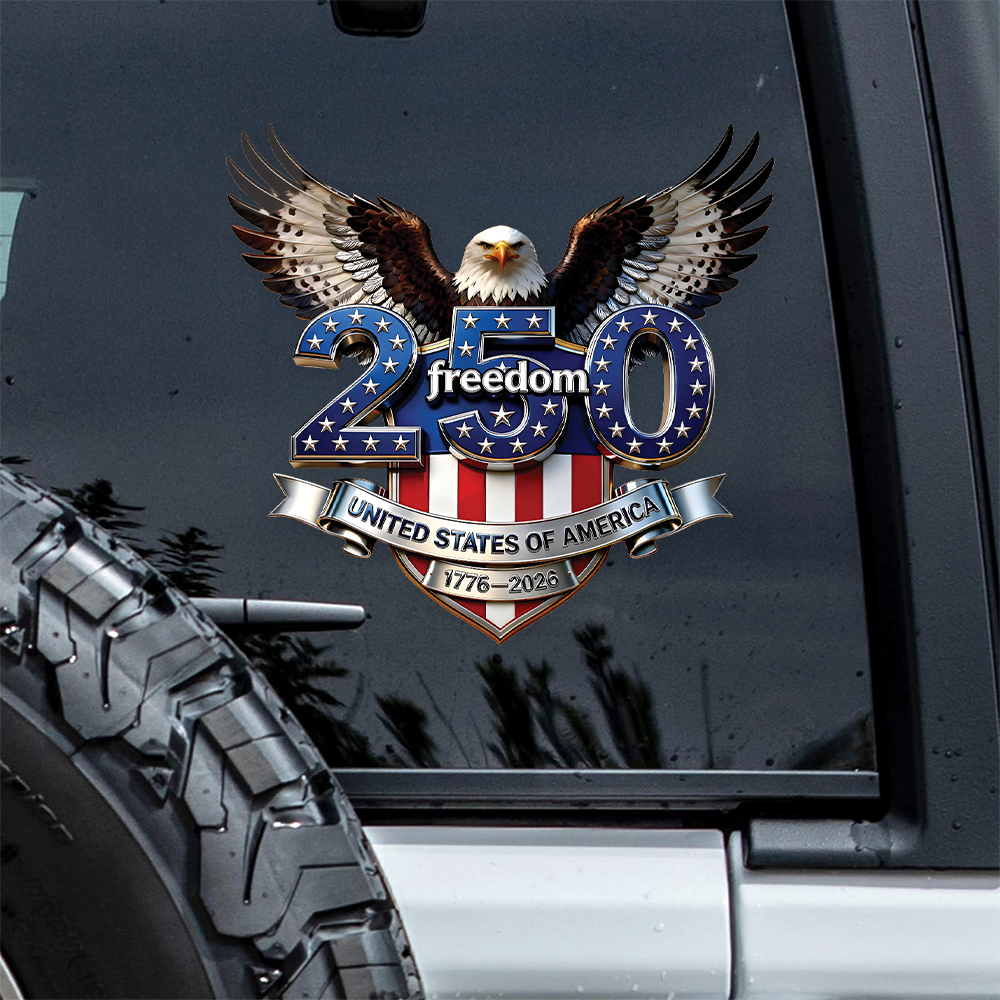 USA 250 Years Anniversary Eagle Decal Sticker Gift Decal Sticker GradoCreations