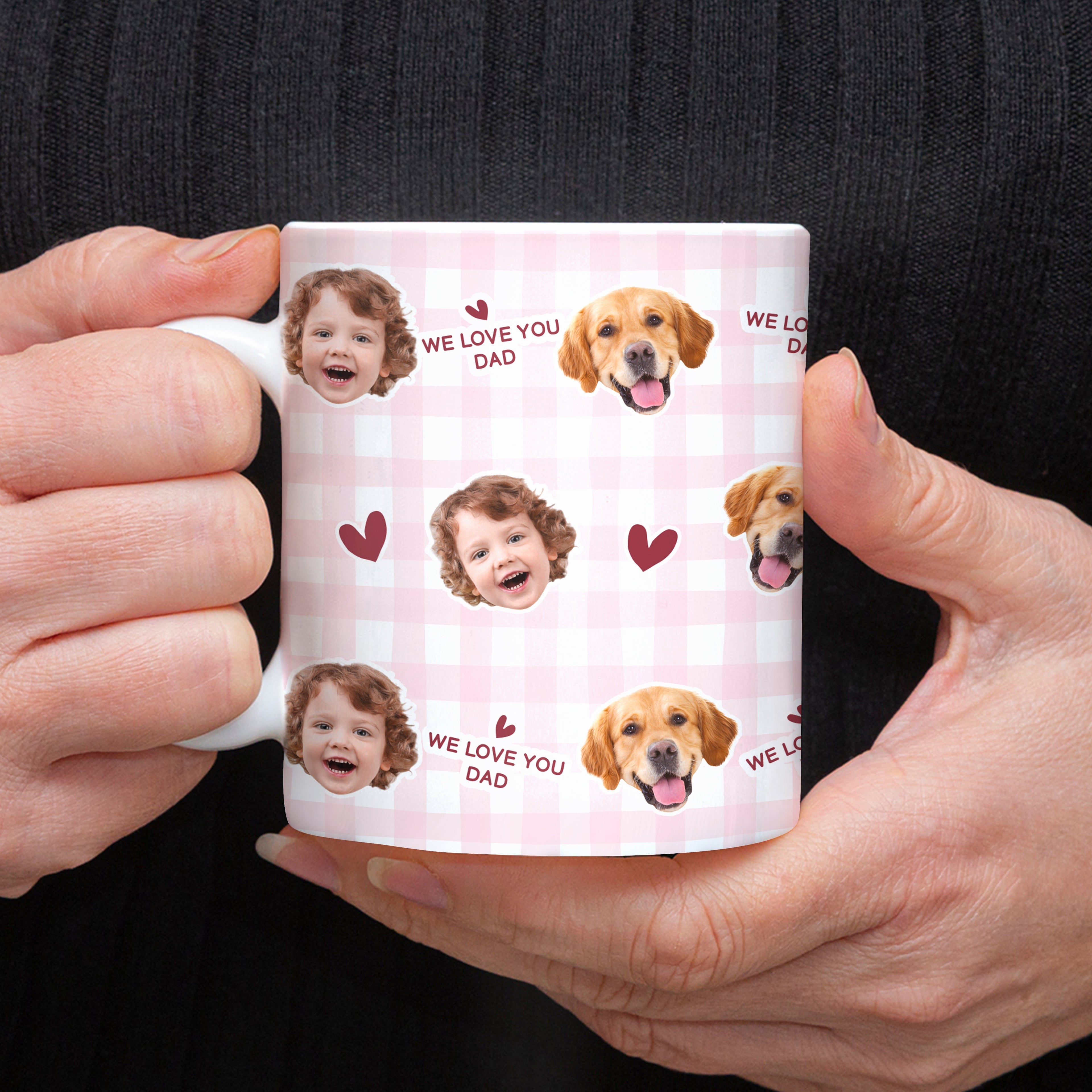 Personalized Photo Mug Custom Gift for Mom Dad Dog Lover HN590 - edge to edge mug GradoCreations