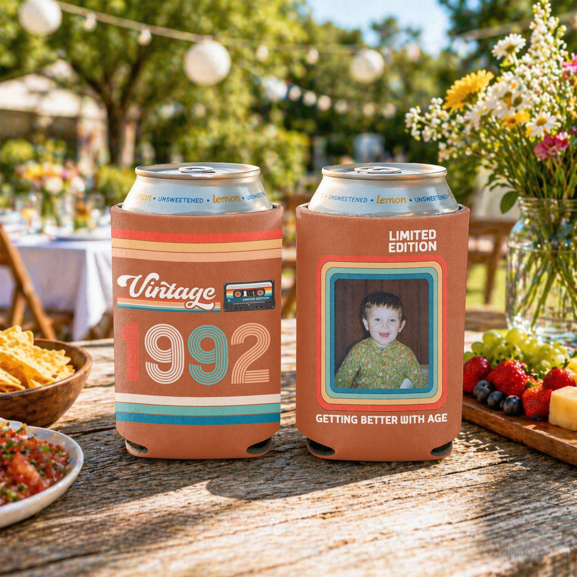 Personalized Photo Can Cooler Custom Gift for Birthday HN590 - Print Full Can Cooler GradoCreations