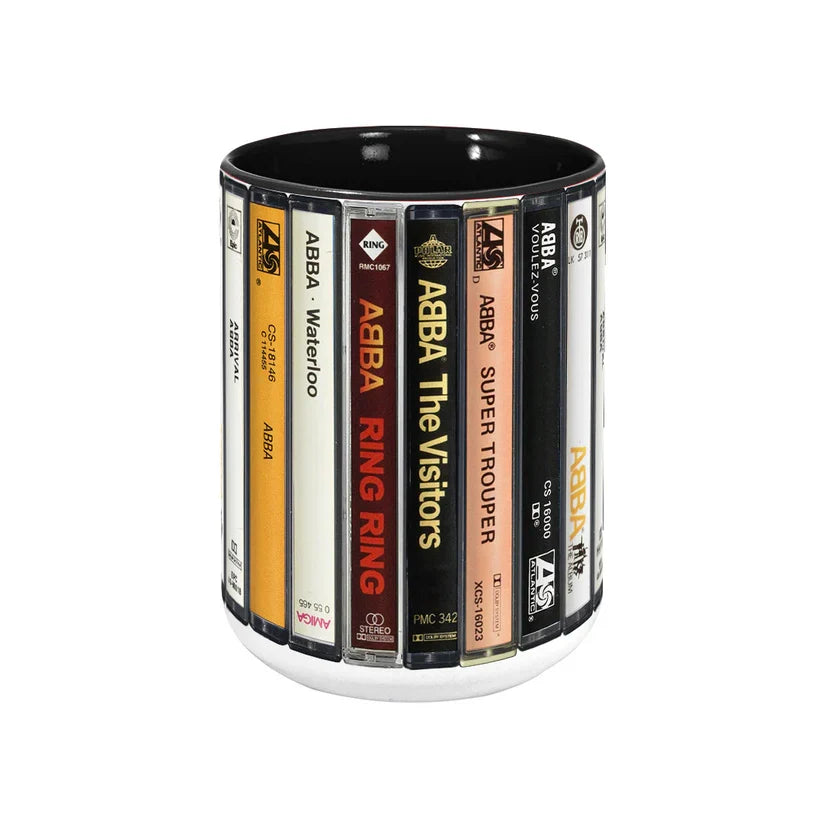 Ceramic Accent Mug ABBA Retro Cassette Design Perfect for Music Lovers GradoCreations