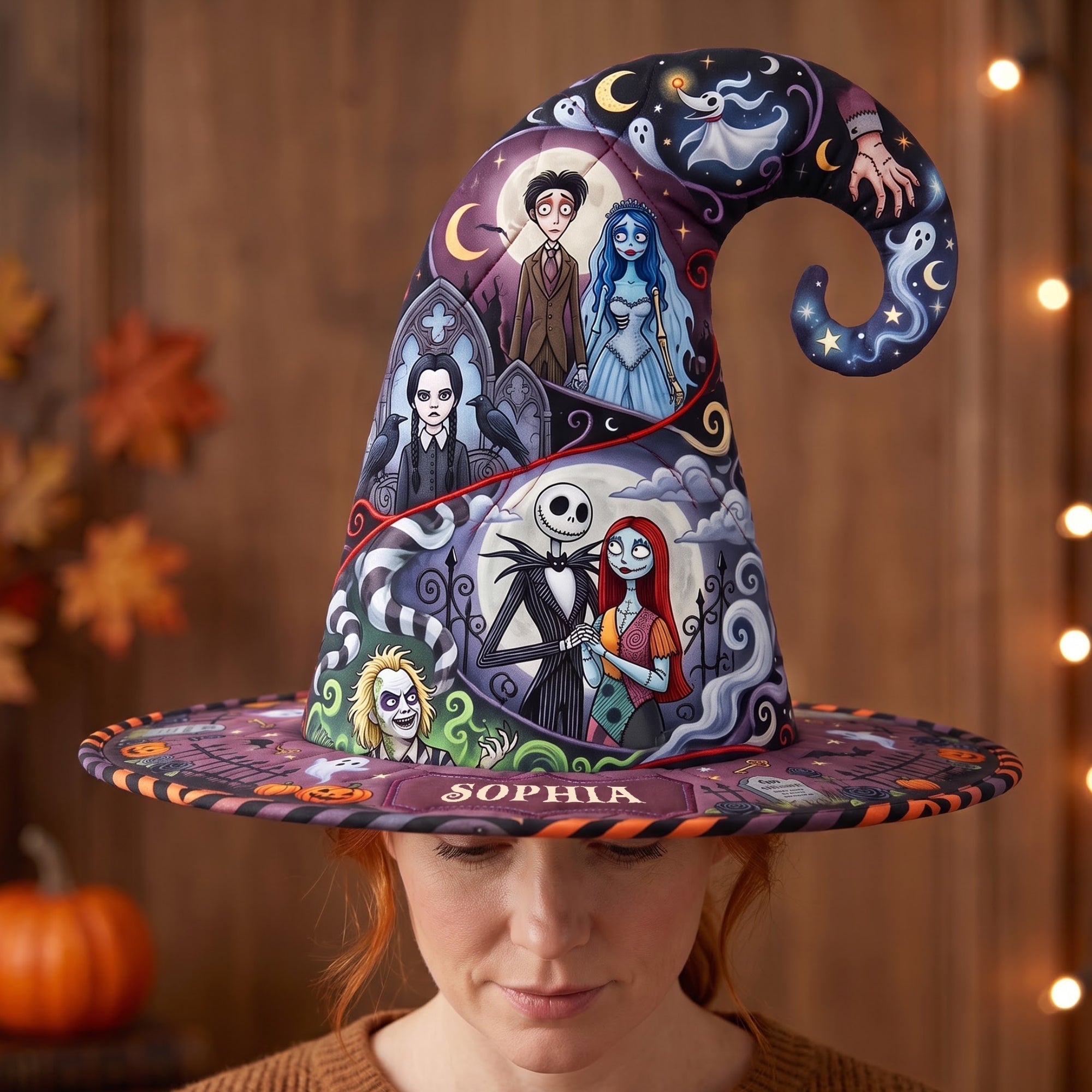 Personalized Quilted Witch Hat for Halloween | Unique Gift Idea Quilt Witch Hat GradoCreations