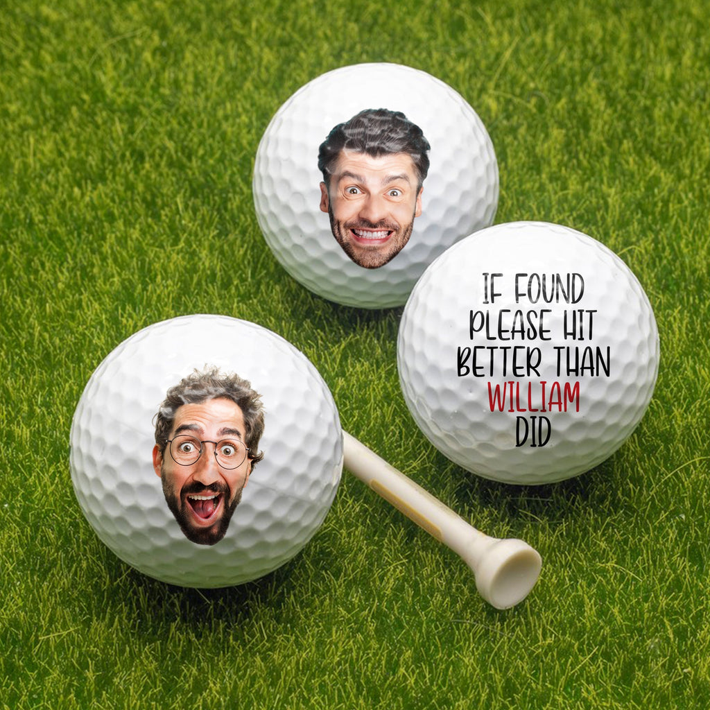 Personalized Photo Golf Ball Custom Text Gift for Dad HN590 - Golf Ball GradoCreations